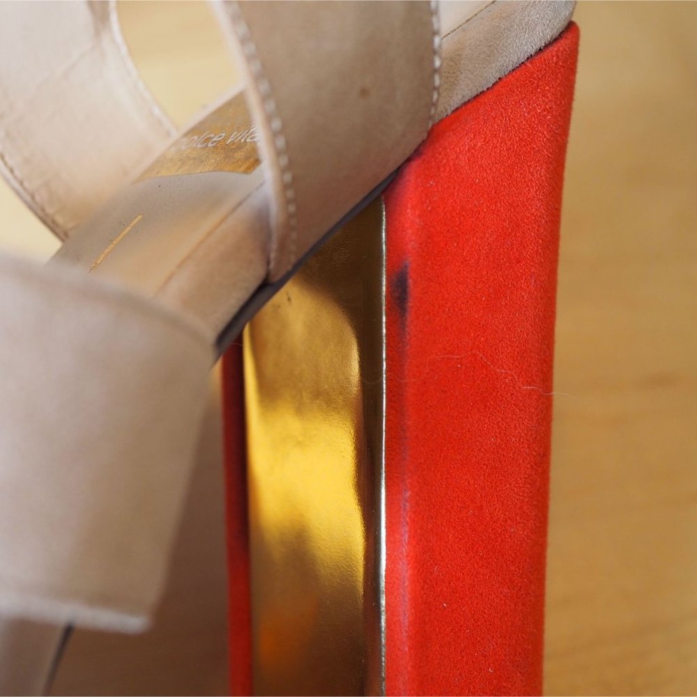 Dolce Vita Fanta Nude Suede Block Heel Sandals 8.5 - Picture 8 of 8